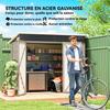 7.5 x 4.3ft Metal Garden Storage Shed, Waterproof Outdoor Shed with Triple Lockable Door, Gloves, Vents, Light Grey