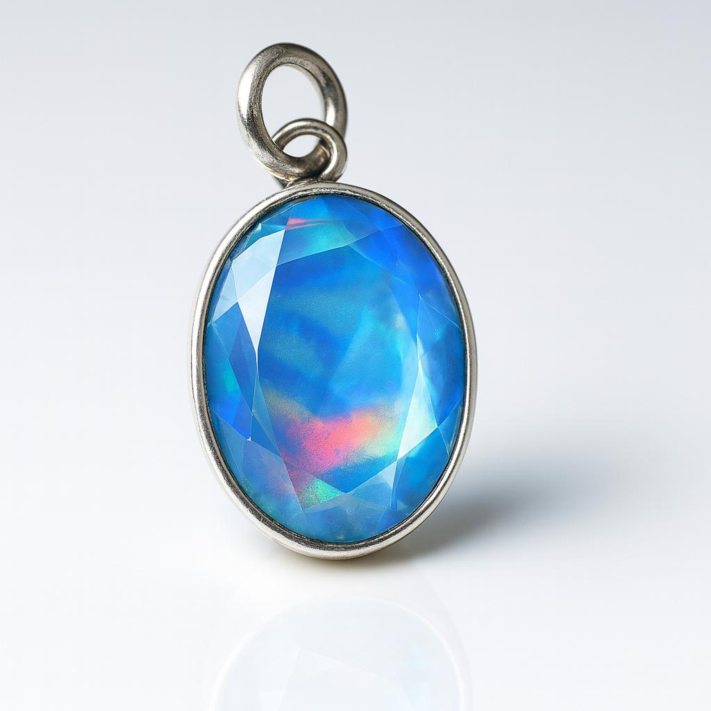 17.90 Ct Natural Opal 925 Sterling Silver Oval Cut Gemstone Pendant CERTIFIED