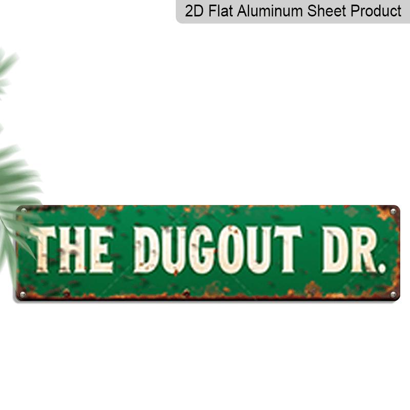 15.7×3.94inch Vintage Green "THE DUGOUT " Metal Sign, Aluminum Sign / Decorative Sign, Themed Wall Art for Sports Bar, for Man Cave Decor, Classic