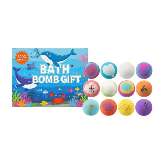 Набор из 12 бомбочек для ванны с игрушкой, шипучие шарики для спа для детей и взрослых, увлажняющие, смягчающие кожу, портативный набор для путешествий и релаксации для пляжа, бассейна, дома