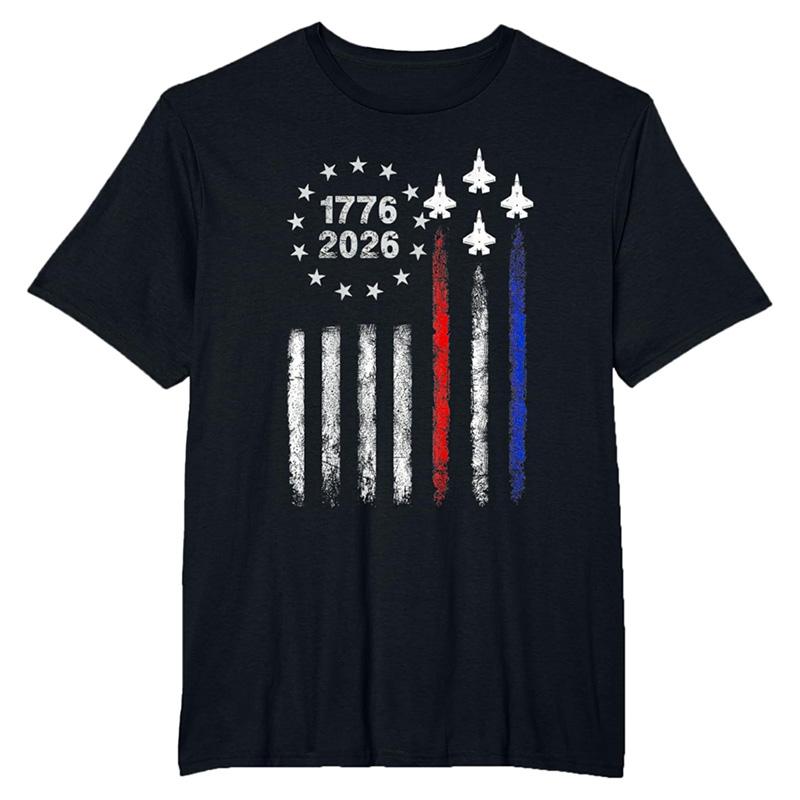 250 Years Of American Independence Commemorative T-shirt Men Women Round Neck Short Sleeve Black T Shirts Daily Casual Fashion