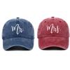 Vintage Mr Mrs Embroidery Caps Adjustable Outdoor Sunscreen Hats Fashion Baseball Cap