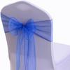 10 Pcs Organza Chair Sashes Bows Wedding 17x275CM Sheer Chiffon Crystal Yarn Chair Bands for Party Banquet Hotel Restaurant Decor Chair Knots Ties