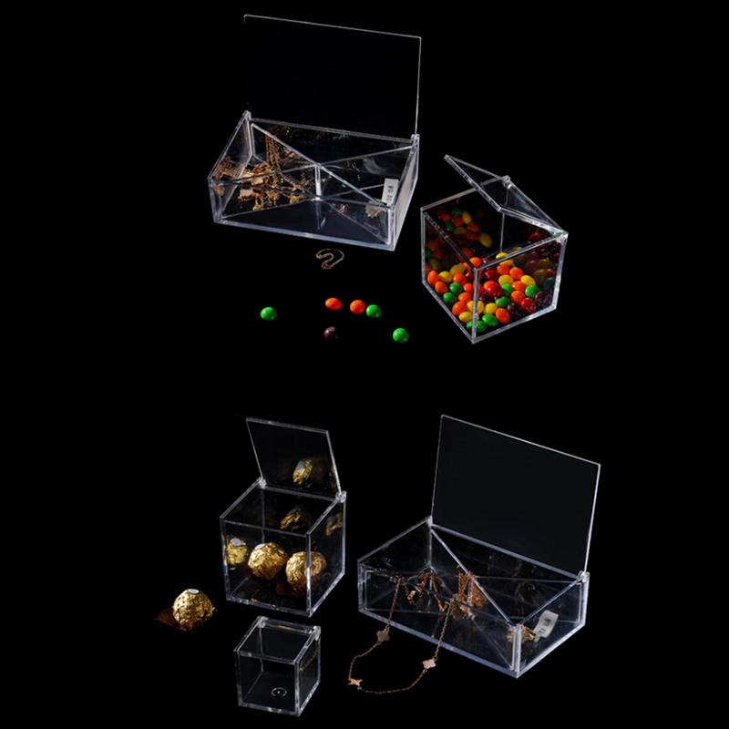 Clear Acryl Cube Favor Box Of Plexi Acrylic Glass Plastic Storage Wedding Gift