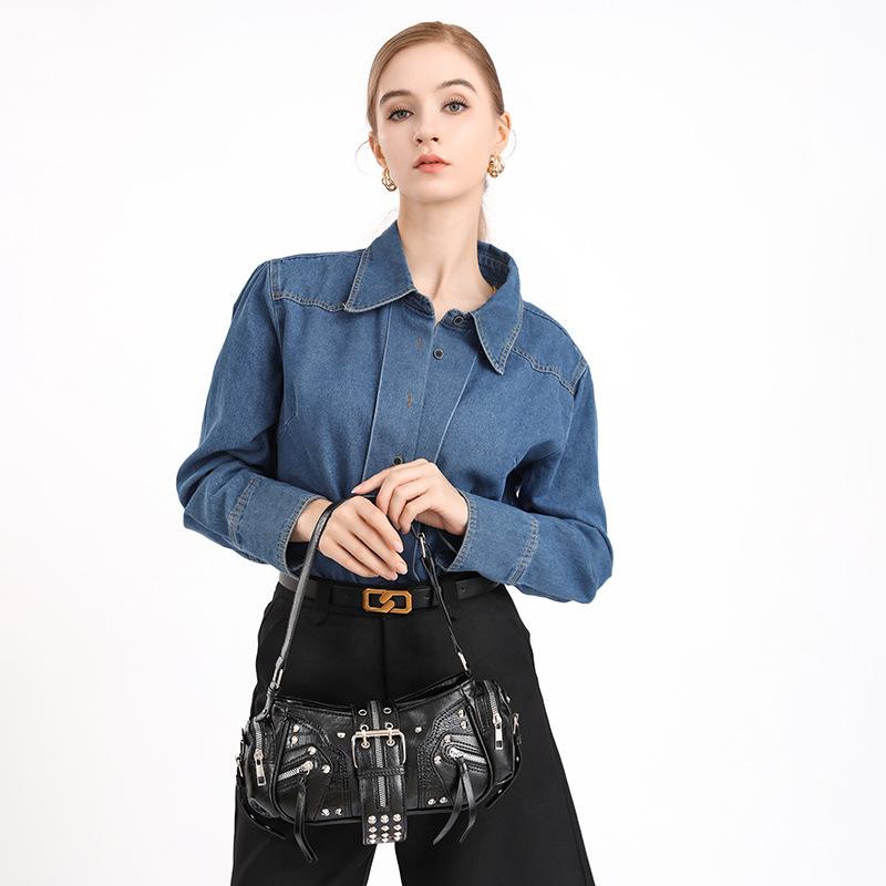 Сумка-кроссбоди в уличном стиле, нишевый дизайн, модная повседневная сумка для девушки, одно плечо, для поездок на работу, мотоциклетная сумка