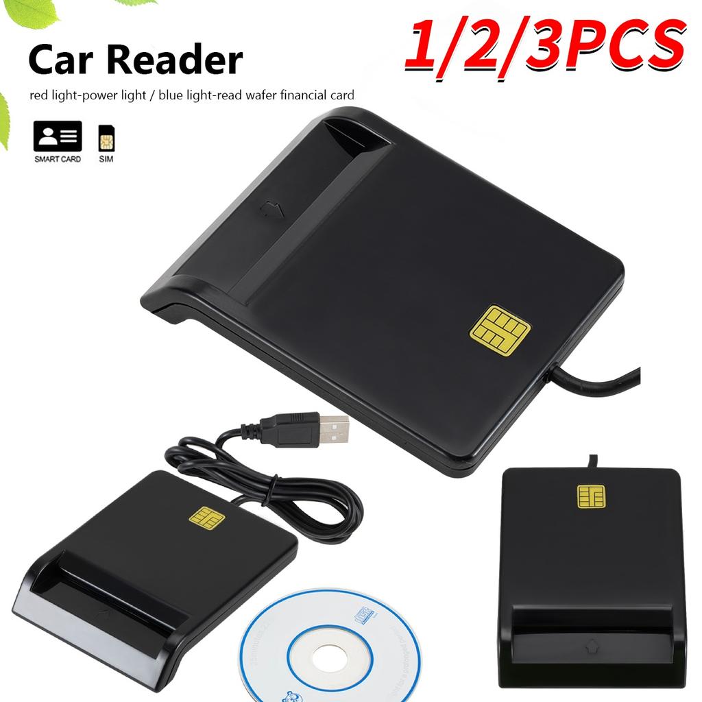11-3PCS USB Smart Card Reader Stable Operation Reliable Simplicity for DNIE ATM CAC IC ID SIM Card Cloner Connector Windows