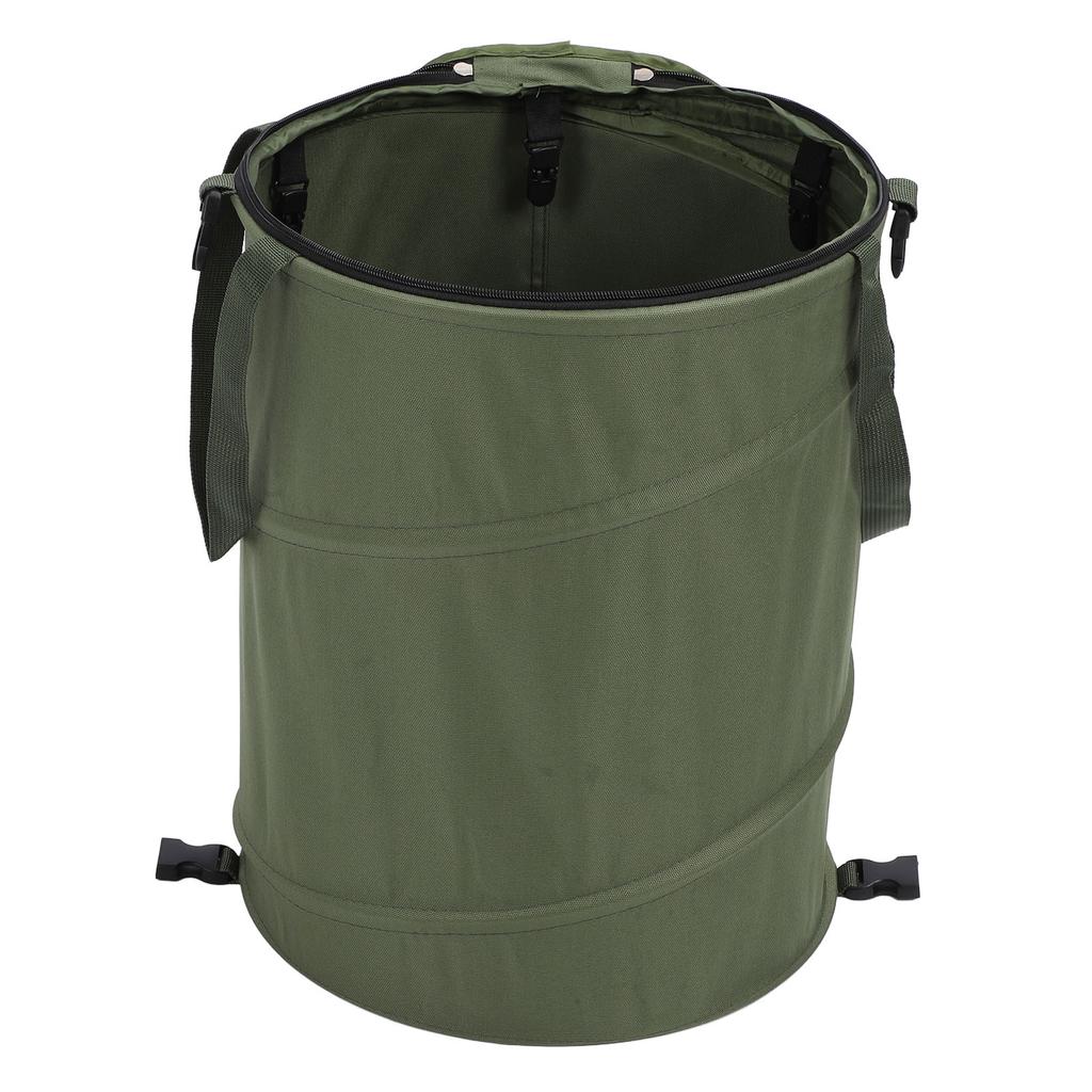 Camping Trash Can with Zippered Lid 24 Gallons Large Capacity Foldable Portable Garden Garbage