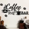 Metal Coffee Bar Sign: Bean Design for Stylish Home Décor.Charming Metal Wall Decor: Coffee & Tea Bar Art for Home & Office.