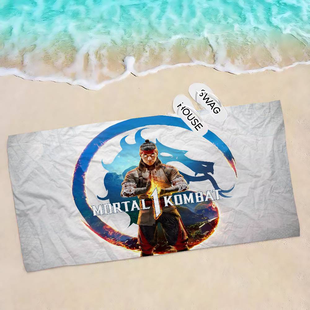 Video Game M-Mortal Kombat Microfiber Blanket Quick Drying Beach Towels Oversized Printing Super Absorbent Pool Towel Blanket
