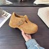 Ретро матовые замшевые Birkenstocks - это тонкая, новая, увеличивающая рост повседневная обувь для весны и осени