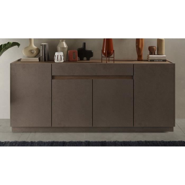 FIRENZE High Sideboard - Bronze and Mercury Oak - 4 Doors + 1 Drawer - Contemporary/design Style