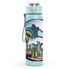 1PC Tropical Island Wave Ocean Print 750ml Color Plastic Sports Water Bottle Leakproof Flip Straw Lid Suitable for Sports Office Home Use