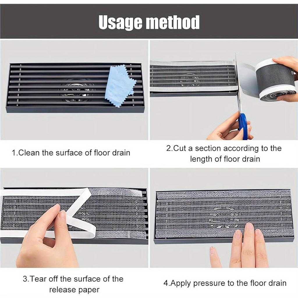 Self-Adhesive Fiberglass Floor Drain Sticker Disposable Bathroom Filter Mesh, Customizable Size