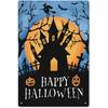 Vintage Halloween Metal Sign - 12x8" Ghost Pumpkin Witch Decor for Home Kitchen Outdoor Party