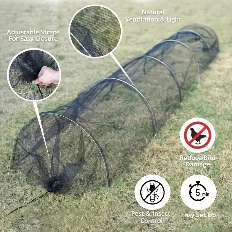 1pc Collapsible Black Mesh Tunnel - UV Protection, Bird & Insect Barrier for Backyard Farms & Greenhouses, Durable Cover for