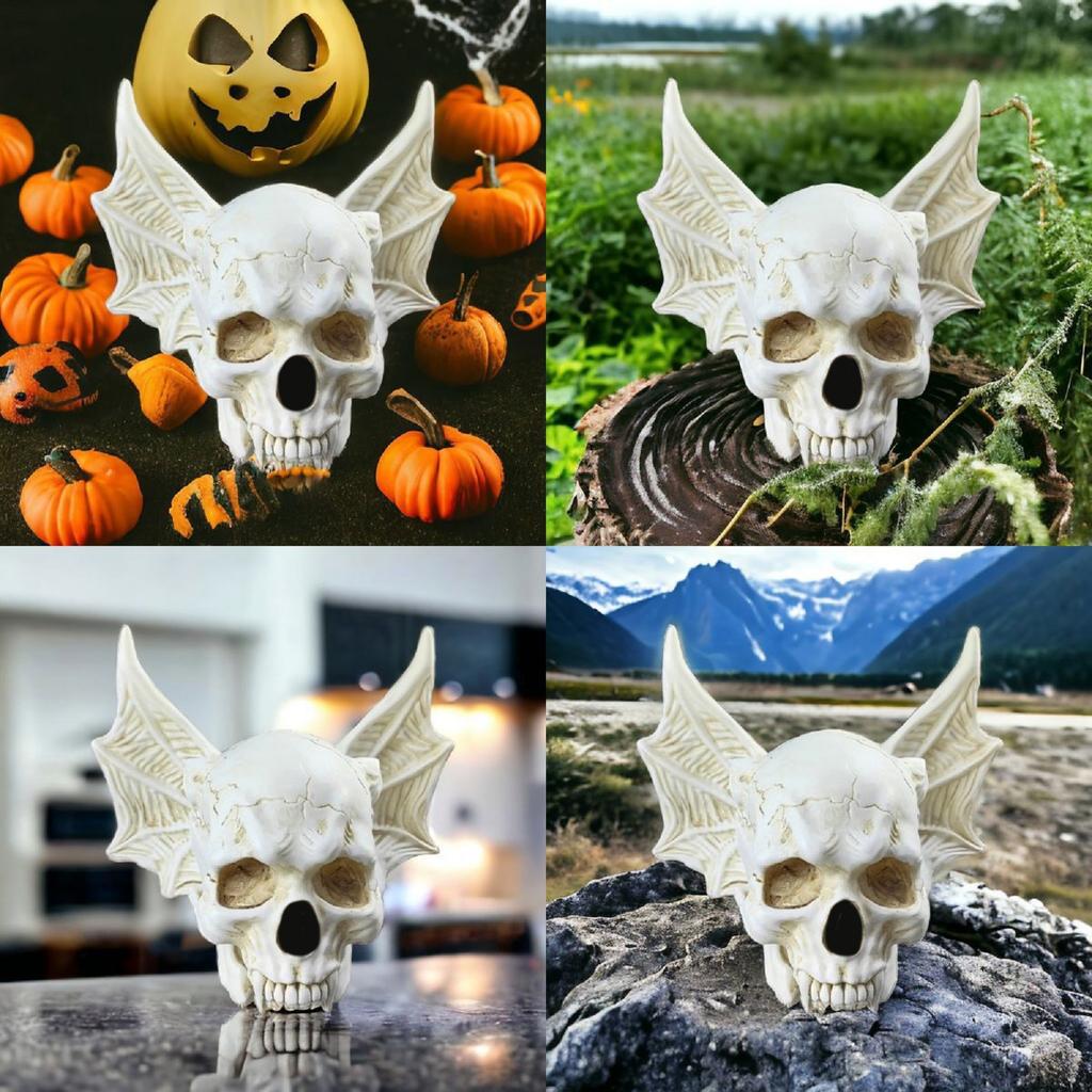 Halloween Bats Skulls Decorative Resin Ornament