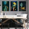 Современный Роскошный Зеленый и Золотой Стиль Печать на Холсте Плакат Настенные Панно Домашняя Живопись Декор Спальня Гостиная Отель Ресторан 3 Шт.
