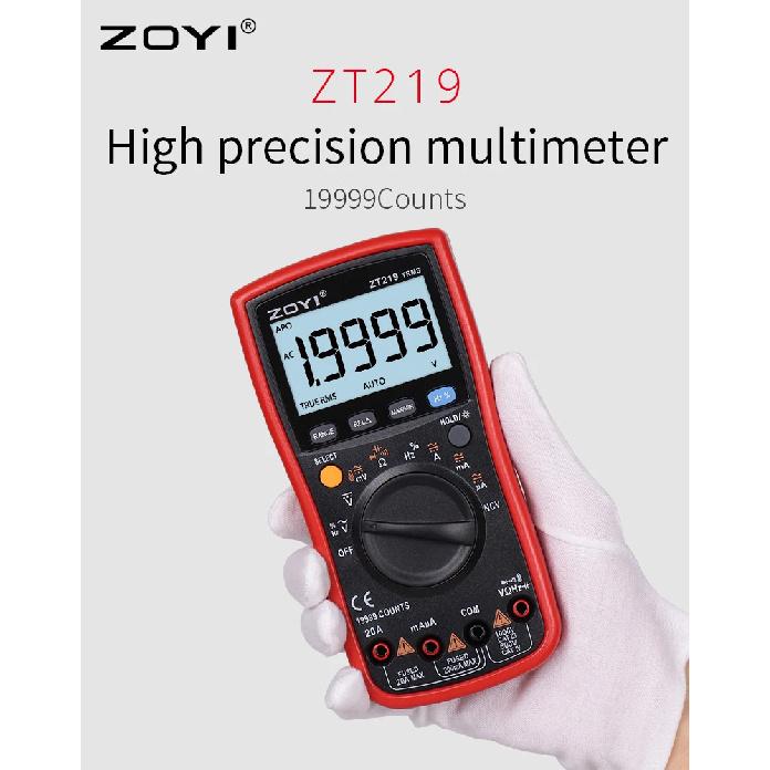 ZOYI Digital multimeter ZT-219 features four-digit semi-true RMS high-precision full-gear anti-burn multimeter 19999counts