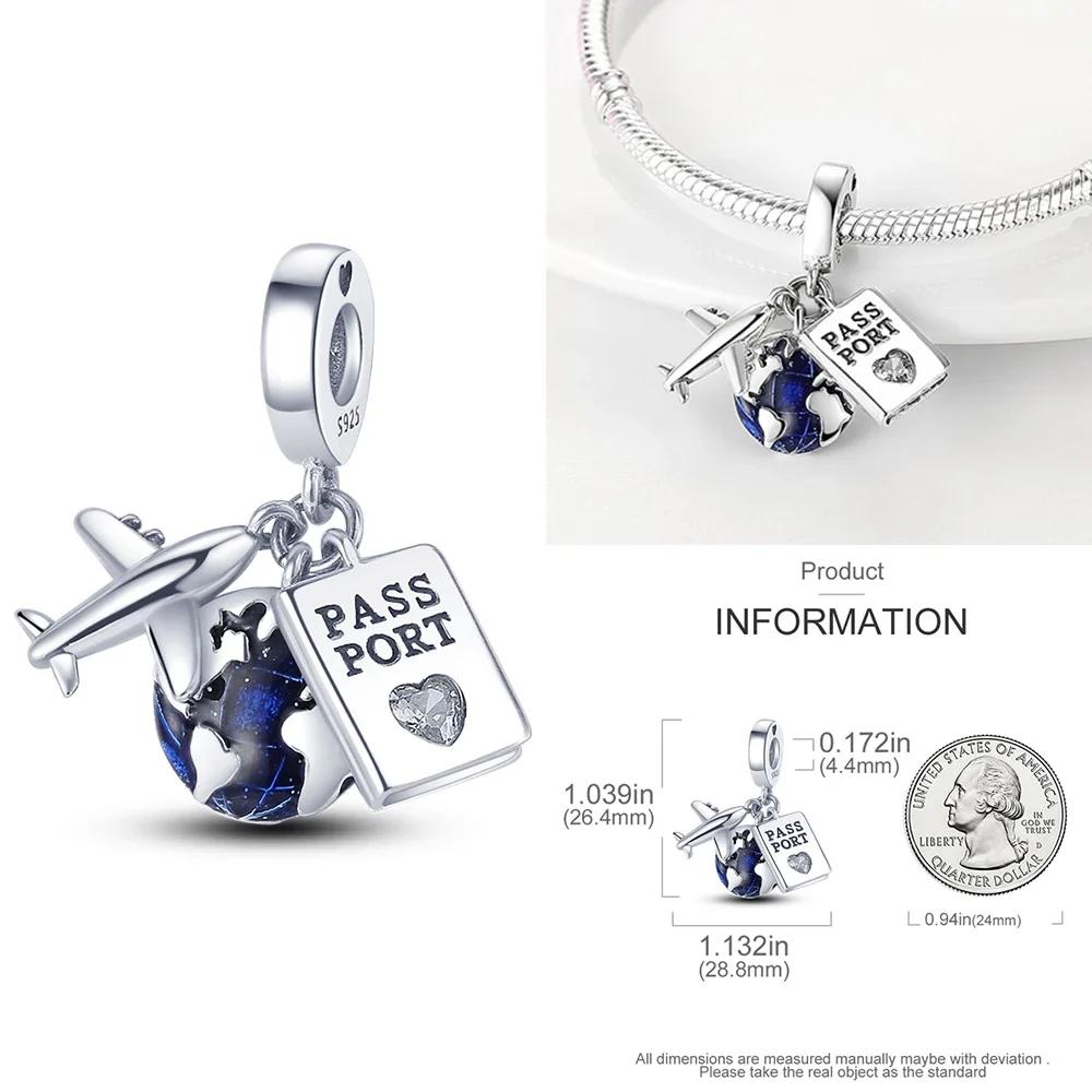 Building Series Copper Charms Eiffel Tower Castle Cherry Blossom Fit Travel Charm Bracelets Women Diy Jewelry Gifts