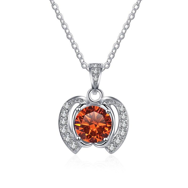 Bague Ringen Трендовое женское круглое ожерелье из муассанита весом 1 карат, подвеска в форме яблока, цепочка на ключицы, серебро 925, ювелирные изделия на Рождество