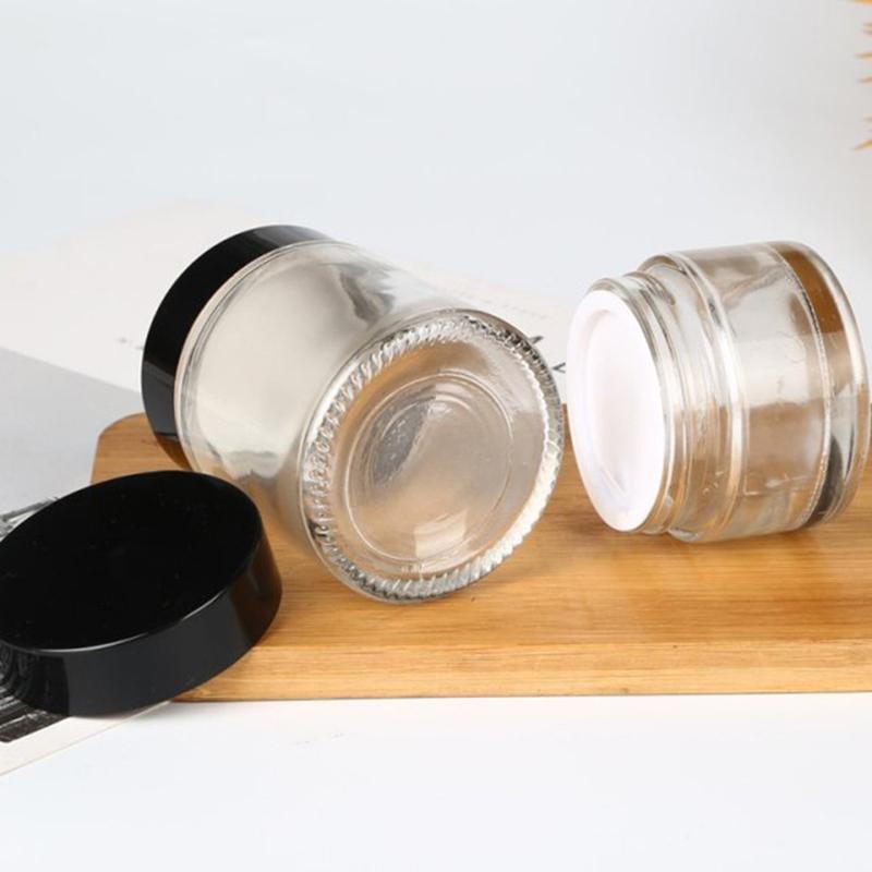 Plastic Empty Jars With Black Lids Canister Face Cream Container Storage Box Portable Travel Bottle Home Supply Makeup Tool