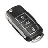 KEYYOU 10pcs Car Remote Key Flip Key Shell Fob 3 Buttons Case For Volkswagen VW Jetta Golf Passat Beetle Skoda Seat Polo B5
