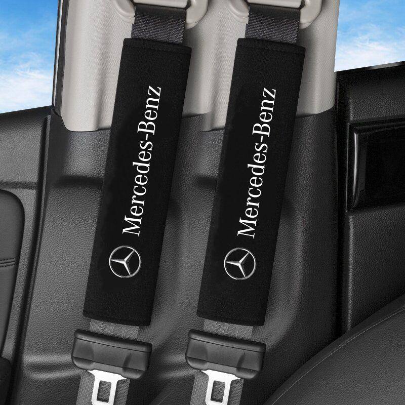 2Pcs Car Seat Belt Safety Belt Shoulder Cover For Mercedes Benz AMG W204 W205 W203 W211 W212 W213 W201 W210 W124 W126 W140