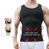 Мужской жилет для фитнеса с U-образным вырезом, без рукавов, корсет для утяжки живота, однотонный, с поддержкой спины, компрессионные топы для тяжелой атлетики