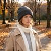Lightweight Running Beanies Satin Lined Knit Hat for Women, Winter Warm Soft Beanies, Fashion Stretchy Durable Outdoor Sports Frizz-free Hair