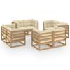 Day and Night - Day and Night Garden Furniture Set 8 Pieces and Cushions Solid Pine Wood
