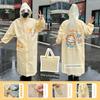 Bowknot Bunny Raincoat for Adults, Long Style for Outdoor Wear, Electric Bike Riding Rain Poncho, Single-Person Full-Body Women's Eva Student Raincoat