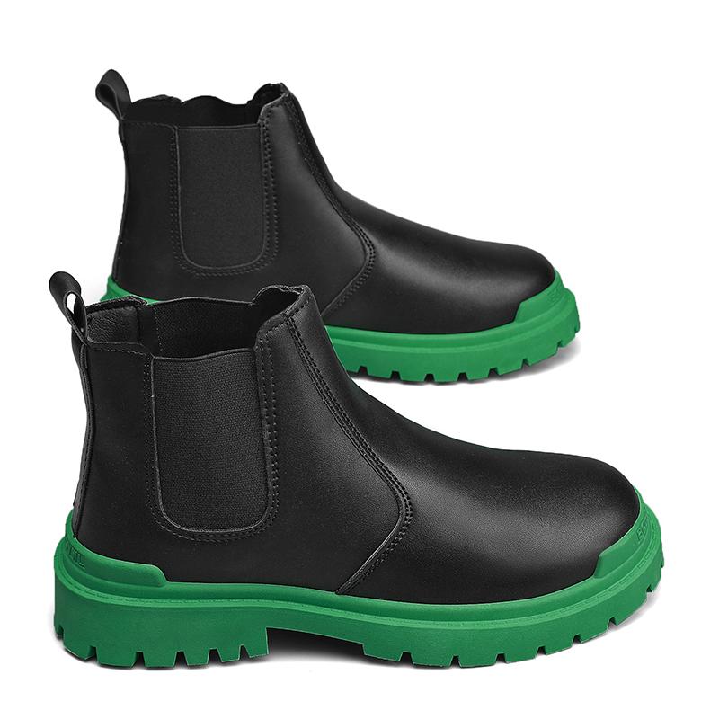 Модные недорогие осенне-зимние ботинки челси для мужчин, обувь для инструментов, высокие кожаные ботинки без застежек, удобные повседневные мужские ботильоны 2024