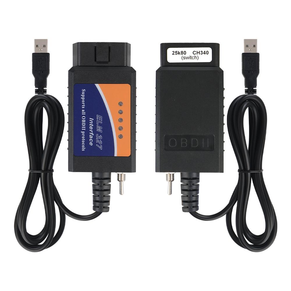 Поддержка большинства протоколов OBDII obd2 СКАНЕР PIC18F25K80 Чип ELM327 USB v1.5 Переключатель Автомобильный диагностический кабель FORscan HS-CAN и MS-CAN