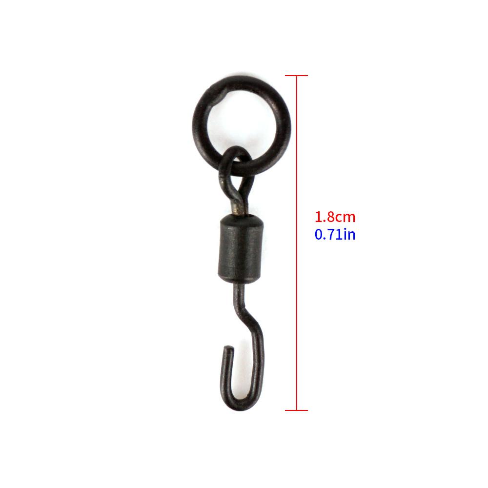 500 Piece in Bulk Hirisi Carp Fishing Swivels Snaps with Solid Ring Quick Change Fishing Hook Swivels Accessories AE008