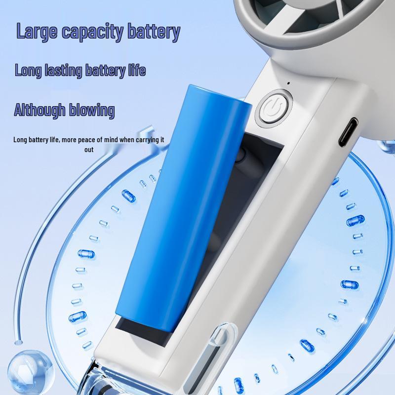 Rechargeable 3-in-1 Mini Handheld Fan: High Wind Power, Multi-Speed, Portable, Outdoor Use.