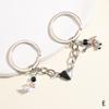 Metal Spaceman Heart Magnetic Button Key Ring Bag Ornament Pendant Key Chains