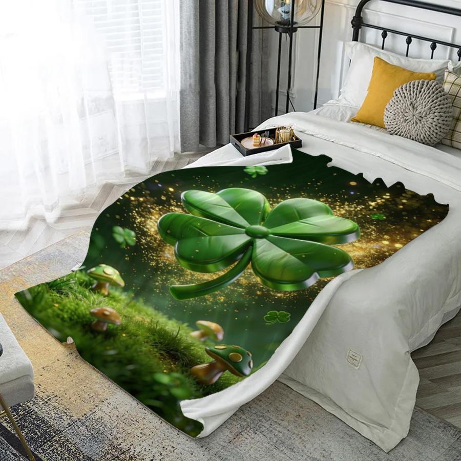 2D Colorful Pattern Blanket Microfiber Flannel Cover Blanket Bedroom Living Room Sofa Soft And Comfortable Home Decoration