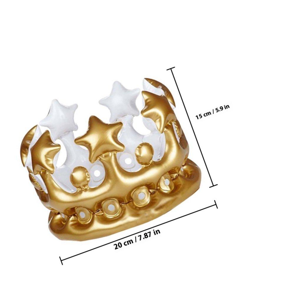 6Pcs Inflatable Crown Birthday Party Crown Photo Prop Cosplay Fancy Dress Accessory Festival Carnival Decorative Hat