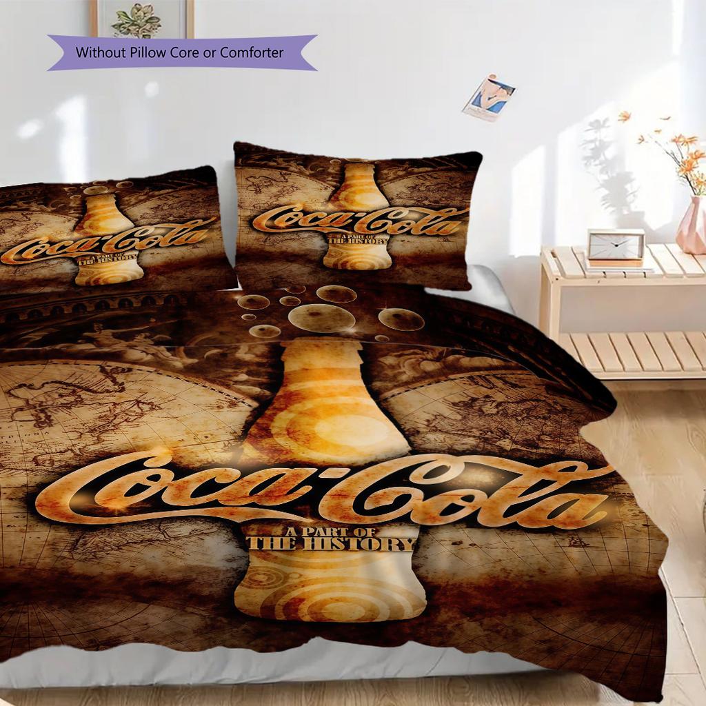 Timeless Elegance Cocacola'S Legacy Threepiece Set 1 Duvet Cover 2 Pillowcase Without Core Duvet Cover And Pillowcase