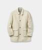 Coor Washed Cow Leather Car Coat (Cream Beige)