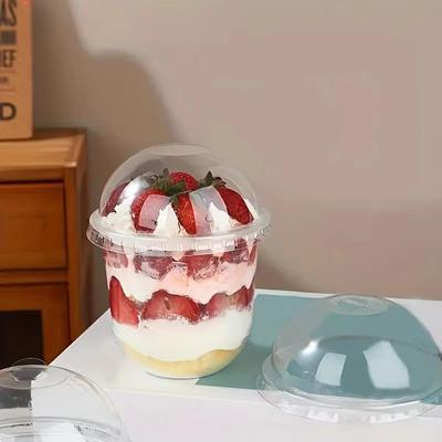 50 шт. одноразовые стаканчики для пудинга с крышками пластиковые коробки мороженое мусс десерт пикник вечеринка упаковка стаканчики для десерта с крышкой