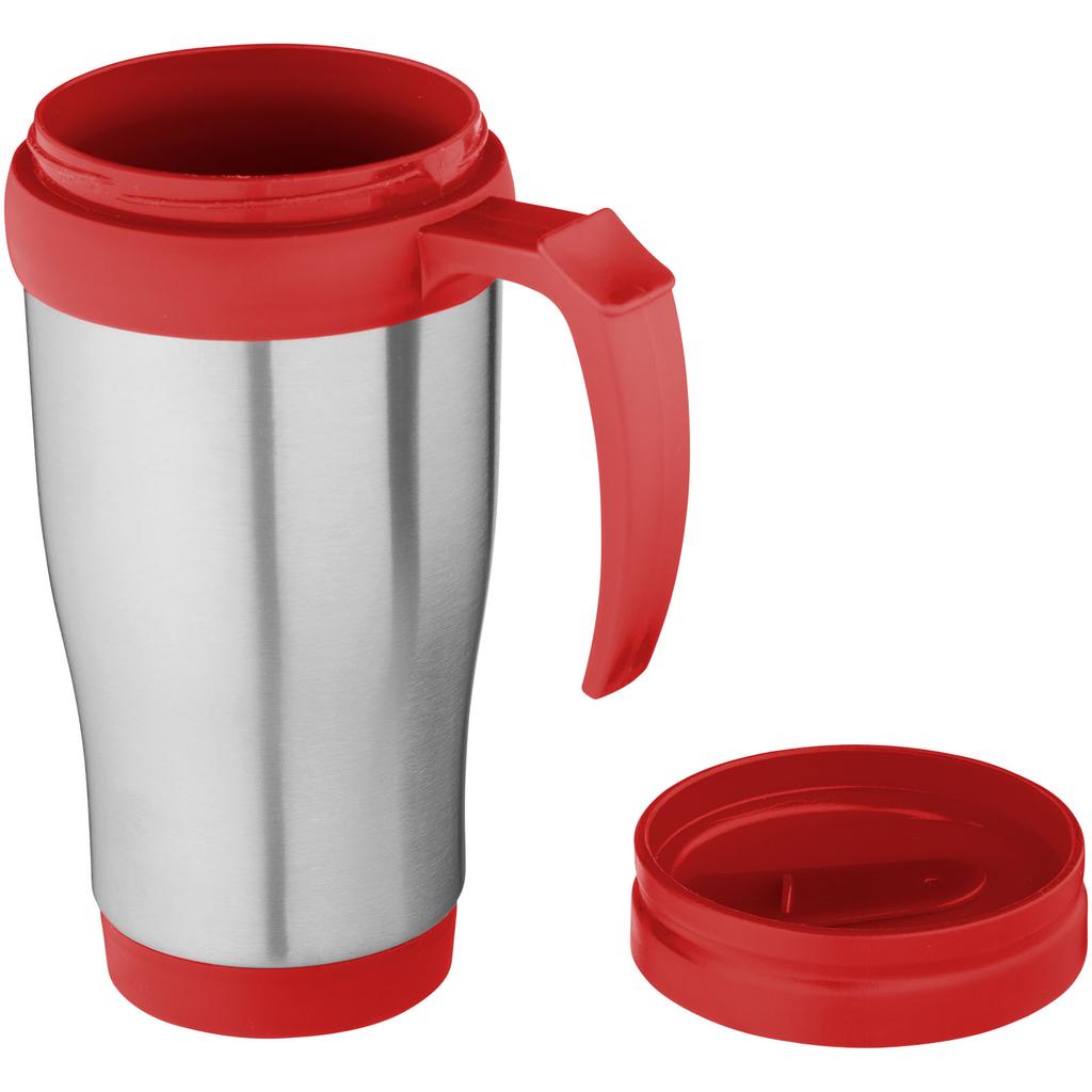 Glass "Sanibel" 400 ml insulated mug Silver