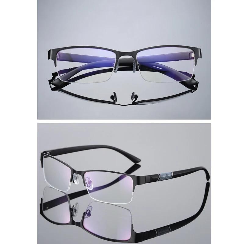 Классические мужские деловые очки для близорукости в полуоправе, очки унисекс по рецепту, очки в стиле ретро с минусом диоптрий, близорукие очки от 0 до -4,0