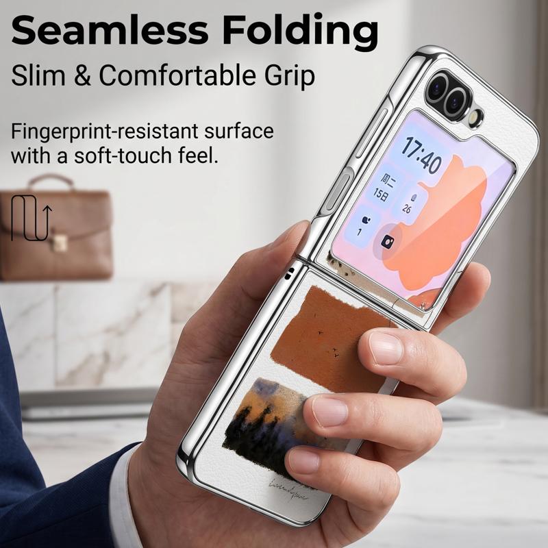 Чехол с принтом акварельных пятен для Samsung Galaxy Z FLIP 7 FE 6 5 Гибридная складная крышка с покрытием из PC+PU кожи для Samsung Z Flip7 Flip6 Flip5