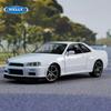 Welly 1/24 Nissan Skyline GTR R34 Сплав Модель Спортивного Автомобиля Литые Металлические Гоночные Автомобили Транспортные Средства Модель Симуляция Детские Игрушки Подарок