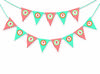 Inkdotpot Birthday Party Decorations Happy Birthday Party Garland Baby Boy Or Girl Gender Neutral Pennant Banner