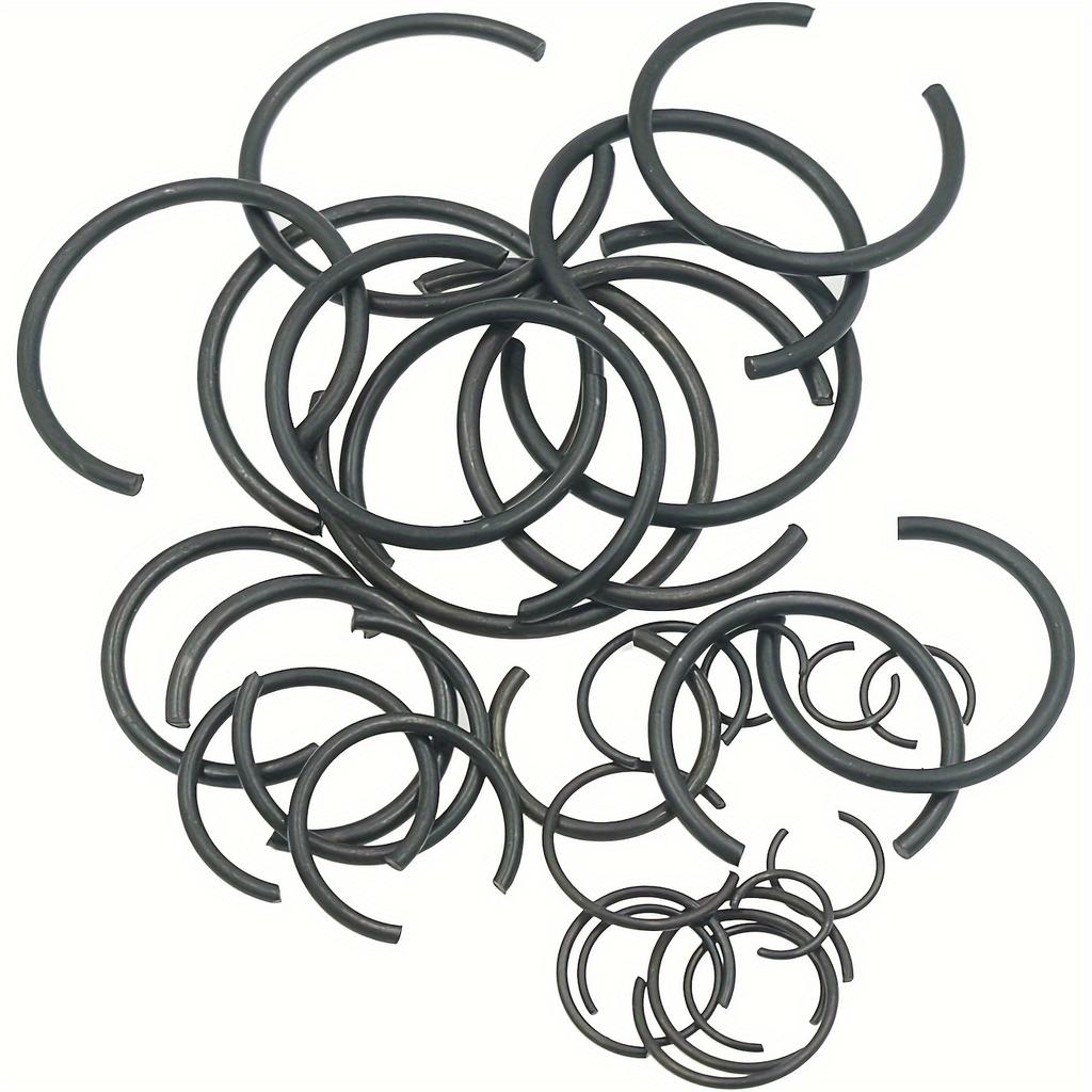 300pcs Metric 7mm To 30mm Round Wire C-Clips Internal Snap Rings Assortment Kit;Round Wire Snap Rings for Hole(Black-Finished Steel)