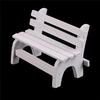 White Park Bench Seat Micro Landscape Chair Crafts Toy Dollhouse Home Decor