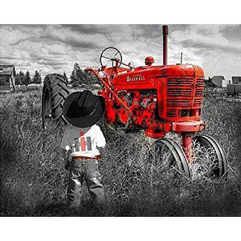 5D Diy Diamond Painting Tractor Rhinestone Art Diamond Embroidery Car Landscape Cross Stitch Full Drill Home Decor Gif