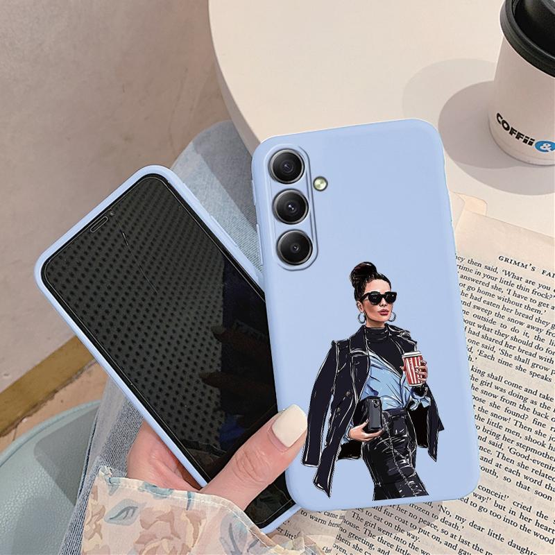 Модный женский чехол для iPhone Samsung A55 S24 FE S25 M35 A06 Xiaomi Redmi Note 13 Pro 14C Huawei Honor 200 противоударный матовый чехол для телефона с защитой от царапин